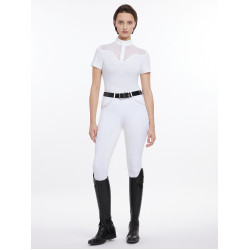 Polo de concurso Emily LeMieux de manga corta Blanco