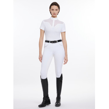 Polo de concurso Emily LeMieux de manga corta Blanco