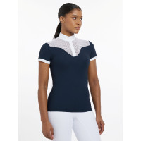 Polo de concurso Emily LeMieux de manga corta Marina modelo antiguo Azul marino