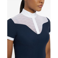 Polo de concurso Emily LeMieux de manga corta Marina modelo antiguo Azul marino