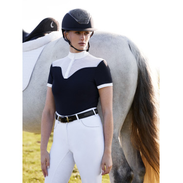 Polo de concurso Emily LeMieux de manga corta Marino Azul marino