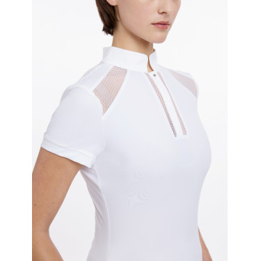 Polo de concurso LeMieux Camille de manga corta Blanco
