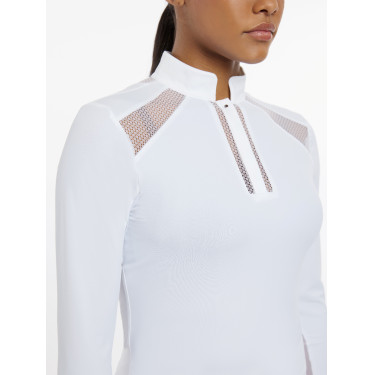 Polo de concurso LeMieux Camille de manga larga Blanco
