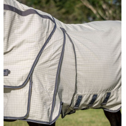 Cubre-moscas Horseware Rambo Optimo Supreme Summer Sheet Plus CarreauxMarine / gris orage / argent Motifs