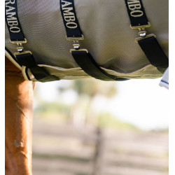 Protector antimoscas Horseware Rambo con disco Plata / marino