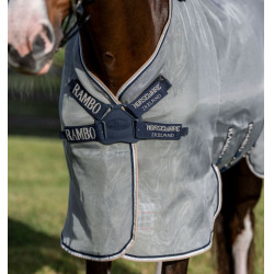 Protector antimoscas Horseware Rambo con disco Plata / marino