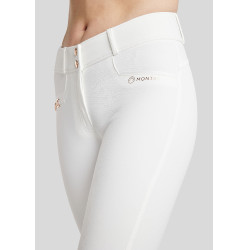 Pantalón de montar Molly Yati para mujer de talle alto Blanco / oro rosa