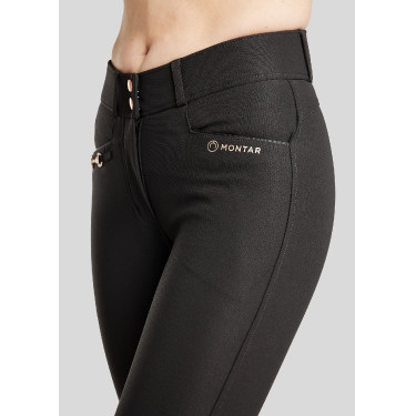 Pantalón Montar Molly Yati mujer talle alto full grip Negro / oro rosa