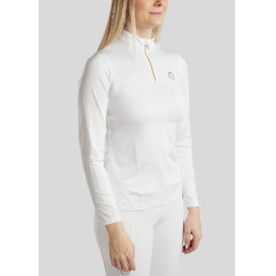 Polo de montar Everly Mon Tech para mujer de manga larga en rosa dorado Blanco