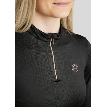 Polo de montar Everly Mon Tech para mujer de manga larga en rosa dorado Polo de montar Everly Mon Tech para mujer de manga larga en rosa dorado