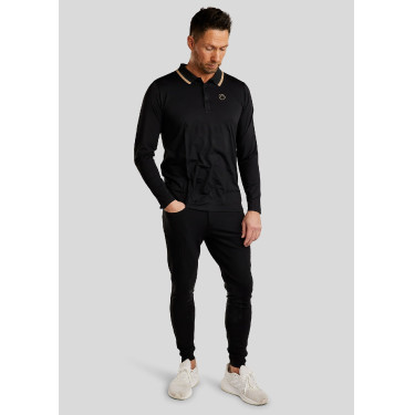 Polo de montar MoDrake para hombre con cuello en contraste y mangas largas Polo de montar MoDrake para hombre con cuello en contraste y mangas largas
