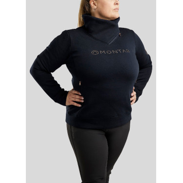Jersey Montar Naja con cremallera en el cuello crystal oro rosa Curve mujer Marino Azul marino