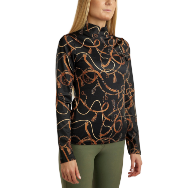 Polo de manga larga Montar estampado Haily bridle mujer Negro