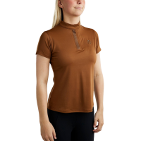 Camiseta de entrenamiento Montar MoBriella con cristales gun metal para mujer