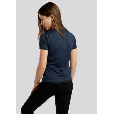 Camiseta de manga corta Montar MoSille Junior con logo impreso en gun metal para mujer Camiseta de manga corta Montar MoSille Junior con logo impreso en gun metal para mujer