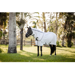 Cubierta anti-moscas Horseware Amigo Summer Plus CarreauxMarine / gris titanium / argent Motifs Cubierta anti-moscas Horseware Amigo Summer Plus CarreauxMarine / gris titanium / argent Motifs
