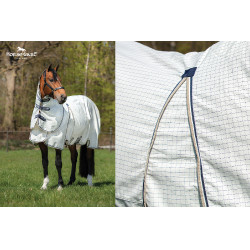 Cubre-moscas Horseware Rambo Optimo Supreme Summer Sheet Plus CarreauxMarine / gris orage / argent Motifs