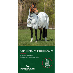 Cubre-moscas Horseware Rambo Optimo Supreme Summer Sheet Plus CarreauxMarine / gris orage / argent Motifs