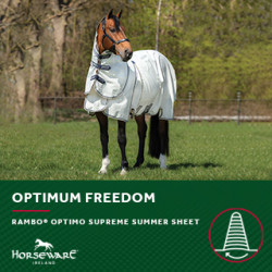 Cubre-moscas Horseware Rambo Optimo Supreme Summer Sheet Plus CarreauxMarine / gris orage / argent Motifs