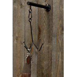 Soporte para cabezadas Grooming Deluxe de 4 brazos con fijación mural Negro