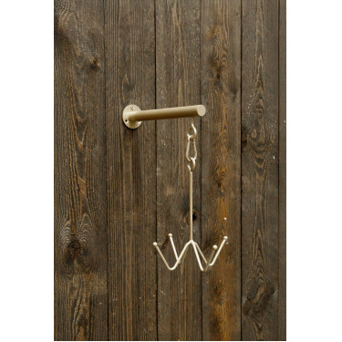 Soporte para cabezadas Grooming Deluxe de 4 brazos con fijación mural Oro Soporte para cabezadas Grooming Deluxe de 4 brazos con fijación mural Oro