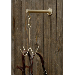 Soporte para cabezadas Grooming Deluxe de 4 brazos con fijación mural Oro Soporte para cabezadas Grooming Deluxe de 4 brazos con fijación mural Oro