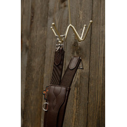 Soporte para cabezadas Grooming Deluxe de 4 brazos con fijación mural Oro Soporte para cabezadas Grooming Deluxe de 4 brazos con fijación mural Oro