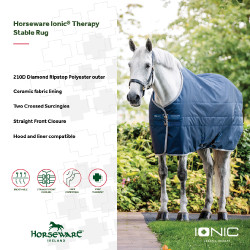 Manta de cuadra Horseware Ionic Therapy 50g Bleu imperial / argent /Marine Azul Manta de cuadra Horseware Ionic Therapy 50g Bleu imperial / argent /Marine Azul