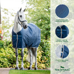 Manta de cuadra Horseware Ionic Therapy 50g Bleu imperial / argent /Marine Azul Manta de cuadra Horseware Ionic Therapy 50g Bleu imperial / argent /Marine Azul