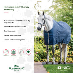 Manta de cuadra Horseware Ionic Therapy 50g Bleu imperial / argent /Marine Azul Manta de cuadra Horseware Ionic Therapy 50g Bleu imperial / argent /Marine Azul