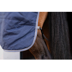 Manta de cuadra Horseware Rhino 100g Negro / gris titanio / azul clásico