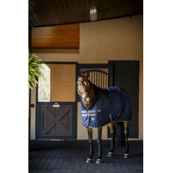Manta de cuadra Horseware Rhino 350g VL Negro / gris titanio / azul clásico