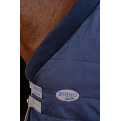 Manta de cuadra Horseware Rhino 350g VL Negro / gris titanio / azul clásico