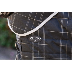 Manta de cuadra Horseware Rhino 350g VL Negro / cuadros blanco gris