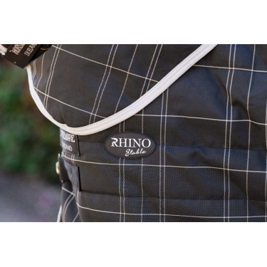 Manta de cuadra Horseware Rhino 350g VL Negro / cuadros blanco gris