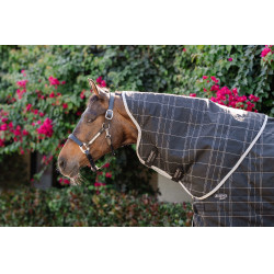 Manta de cuadra Horseware Rhino 350g VL Negro / cuadros blanco gris