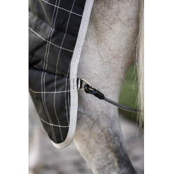 Manta de cuadra Horseware Rhino 350g VL Negro / cuadros blanco gris