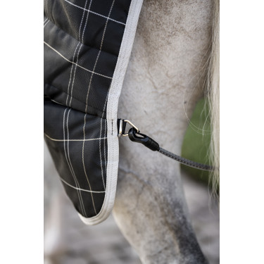 Manta de cuadra Horseware Rhino 350g VL Negro / cuadros blanco gris