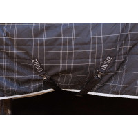 Manta de cuadra Horseware Rhino Poney 100g Negro / cuadros blanco gris
