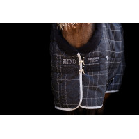 Manta de cuadra Horseware Rhino Poney 250g VL Negro / cuadros blanco gris