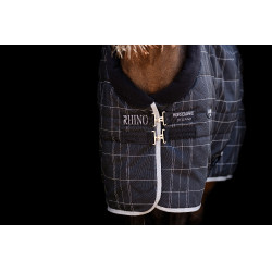 Manta de cuadra Horseware Rhino Poney 250g VL Negro / cuadros blanco gris