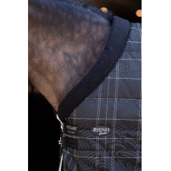 Manta de cuadra Horseware Rhino Poney 250g VL Negro / cuadros blanco gris