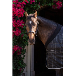 Manta de cuadra Horseware Rhino Poney 250g VL Negro / cuadros blanco gris