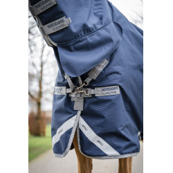 Manta Horseware Amigo 1200D Integrated Turnout 0g Marino / gris titanio / plata Azul marino