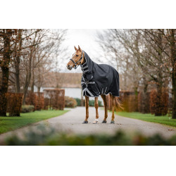 Manta Horseware Amigo 1200D Integrated Turnout 0g Negro / gris titanio / plata