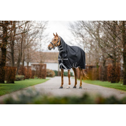 Manta Horseware Amigo 1200D Integrated Turnout 250g Negro / gris titanio / plata Manta Horseware Amigo 1200D Integrated Turnout 250g Negro / gris titanio / plata