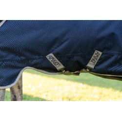Manta Horseware Amigo 1200D Plus Poney Turnout 0g Marino / gris titanio / plata Azul marino