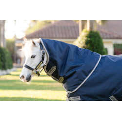 Manta Horseware Amigo 1200D Plus Poney Turnout 50g Marino / gris titanio / plata Azul marino
