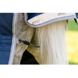 Manta Horseware Amigo 1200D Poney Turnout 50g Marino / gris titanio / plata Azul marino