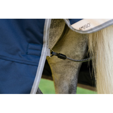 Manta Horseware Amigo 1200D Poney Turnout 50g Marino / gris titanio / plata Azul marino